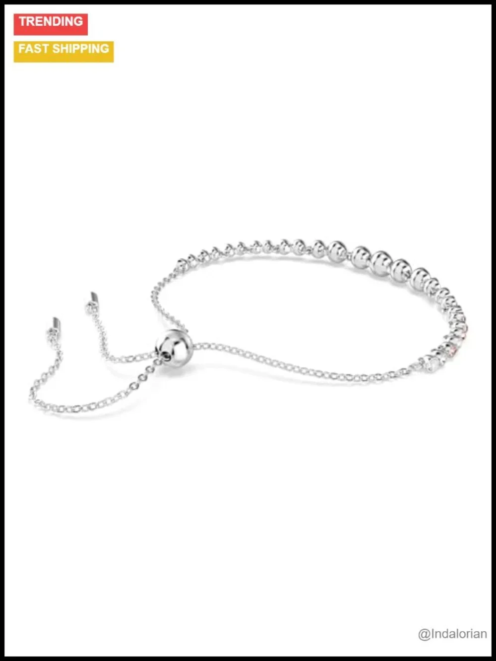 Swarovski Emily Tennis Bracelet Adjustable Bolo Rhodium Finish
